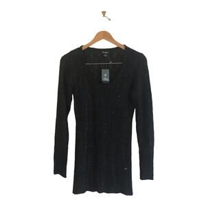 Guess ? Matilda L NWT black sequin sweater dark